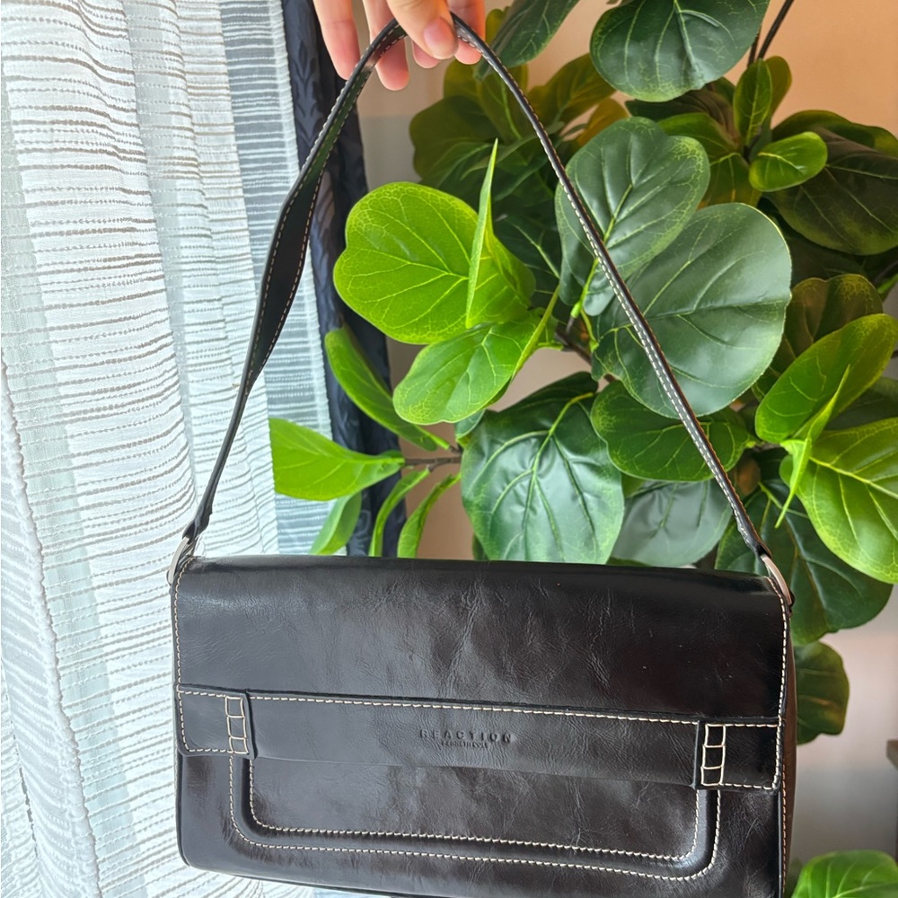 Vintage Kenneth Cole Black Leather Shoulder Bag